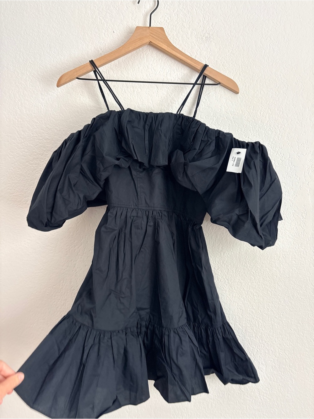 NWT ULLA JOHNSON Lila cold-shoulder gathered cotton-poplin mini dress - Picture 9 of 10